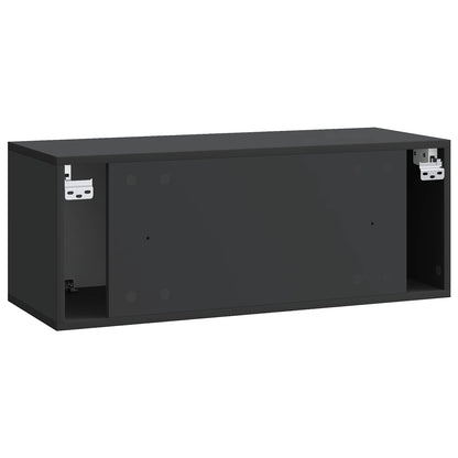 Wall-Mounted TV Cabinet Black 78.5 x 31 x 30 cm Engineered Wood