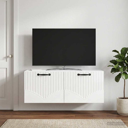 Wall-Mounted TV Cabinet High Gloss White 78.5 x 31 x 30 cm