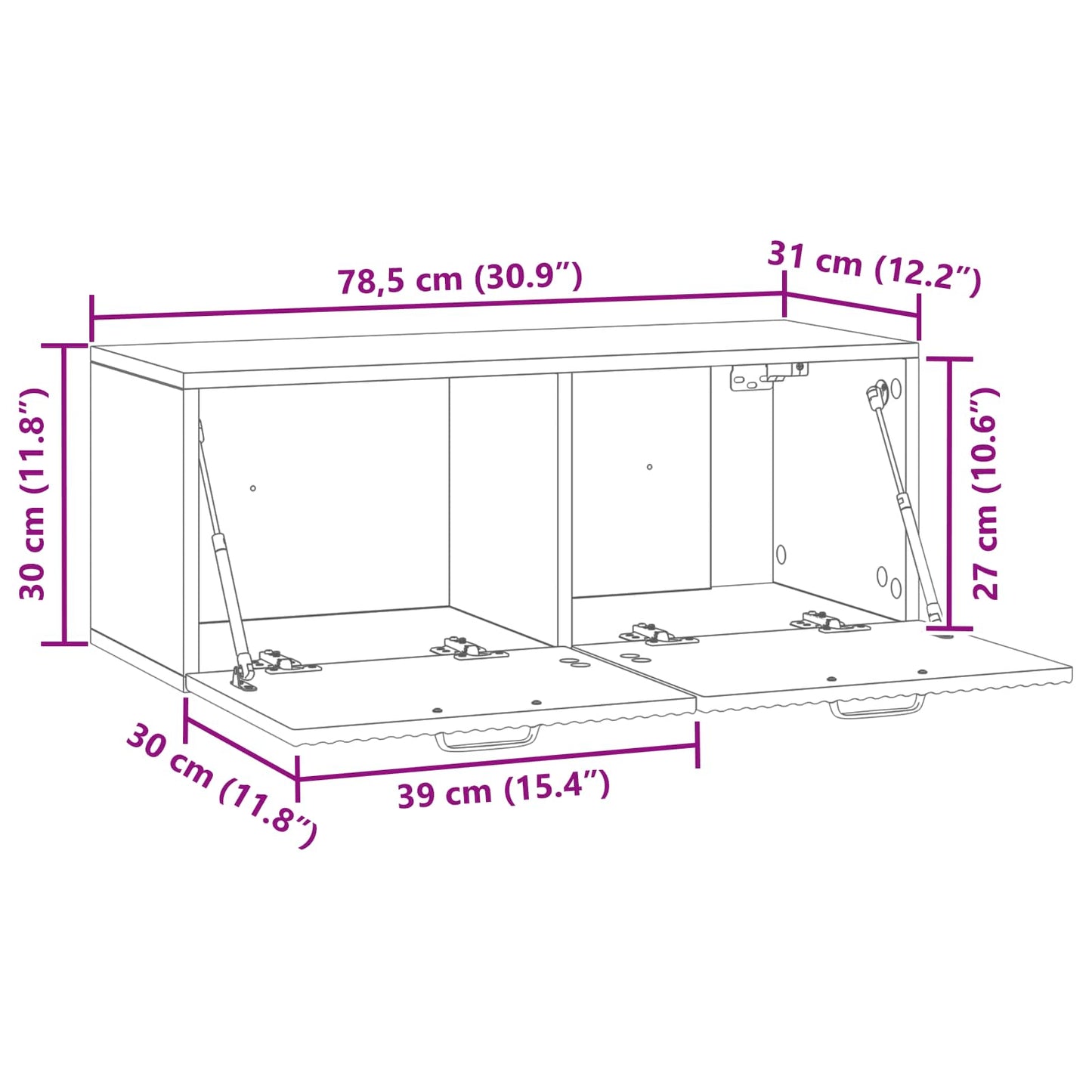 Wall-Mounted TV Cabinet Artisan Oak 78.5 x 31 x 30 cm