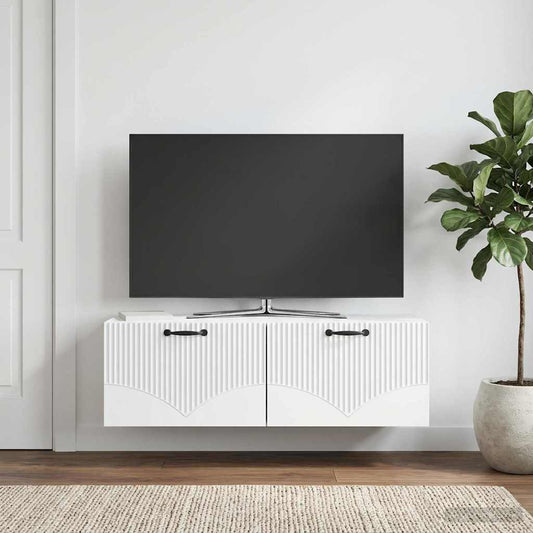 Wall-Mounted TV Cabinet White 98 x 31 x 30 cm Engineered Wood