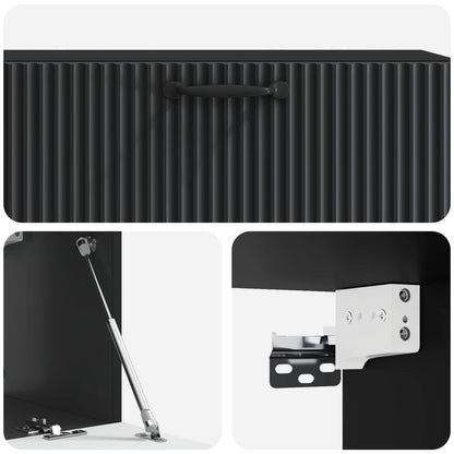 Wall-Mounted TV Cabinet Black 98 x 31 x 30 cm Engineered Wood