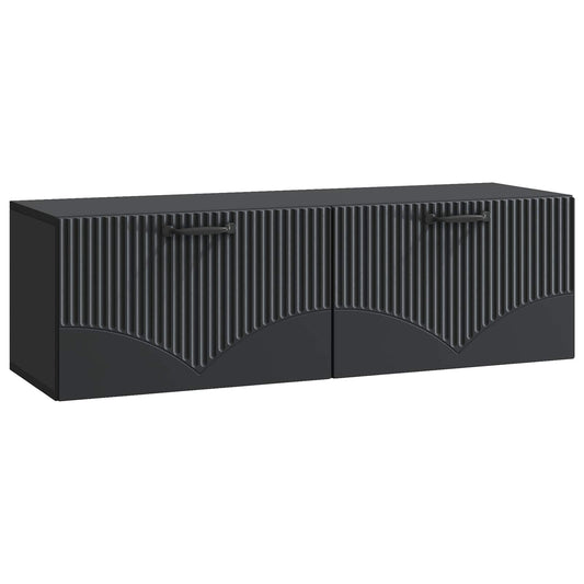 Wall-Mounted TV Cabinet Black 98 x 31 x 30 cm Engineered Wood
