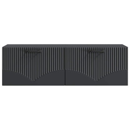 Wall-Mounted TV Cabinet Black 98 x 31 x 30 cm Engineered Wood
