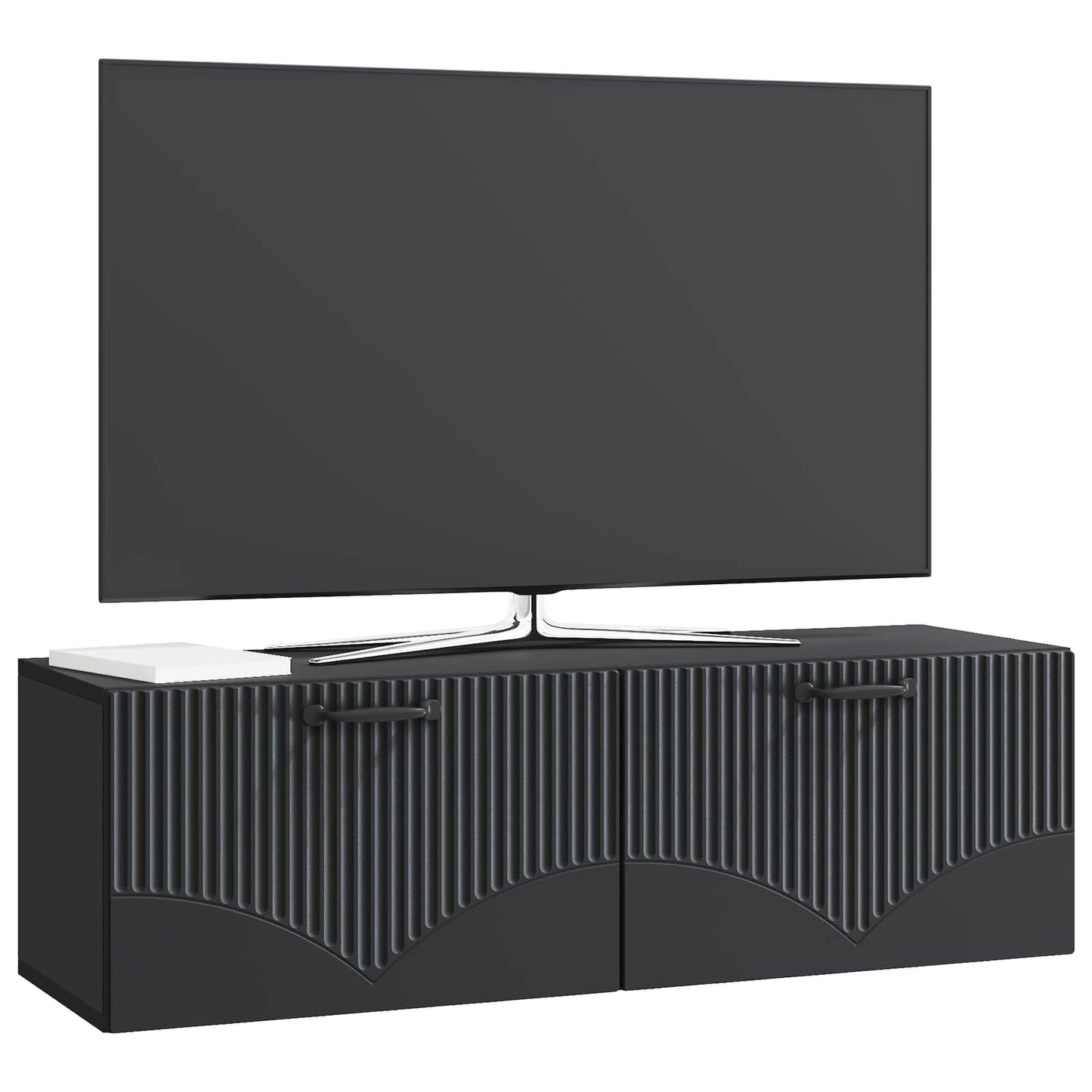 Wall-Mounted TV Cabinet Black 98 x 31 x 30 cm Engineered Wood
