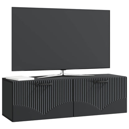 Wall-Mounted TV Cabinet Black 98 x 31 x 30 cm Engineered Wood
