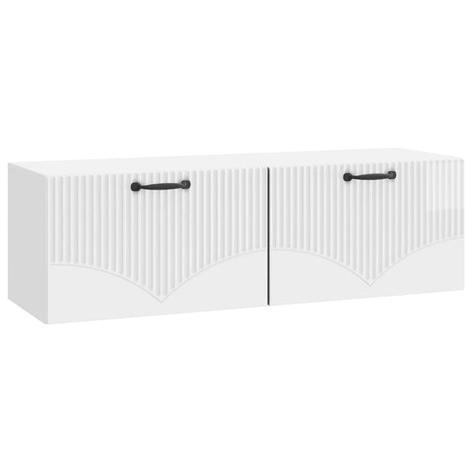 Wall-Mounted TV Cabinet High Gloss White 98 x 31 x 30 cm