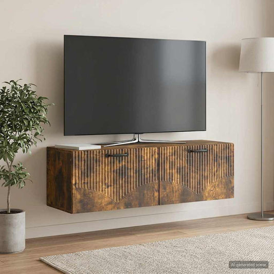 Wall-Mounted TV Cabinet Smoked Oak 98 x 31 x 30 cm