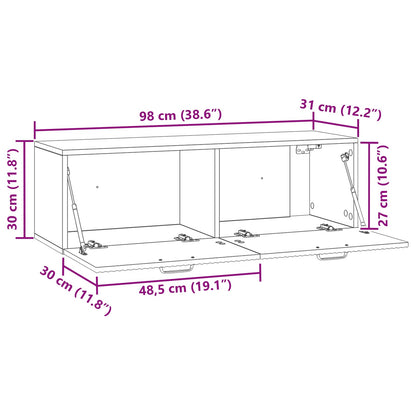 Wall-Mounted TV Cabinet Smoked Oak 98 x 31 x 30 cm