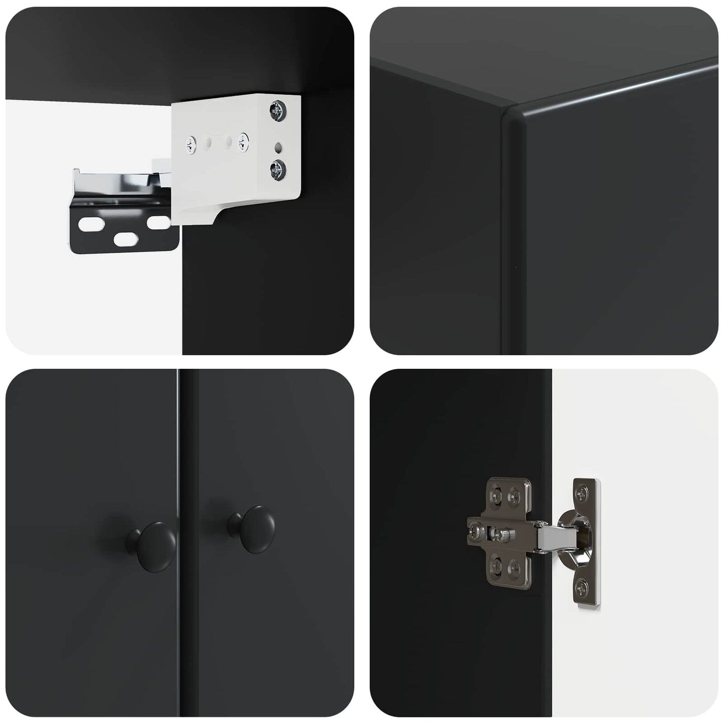 Wall-Mounted Cabinet 66 x 34.5 x 90 cm Engineered Wood Black