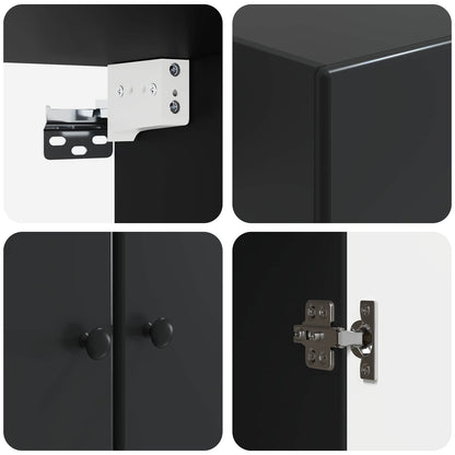 Wall-Mounted Cabinet 66 x 34.5 x 90 cm Engineered Wood Black