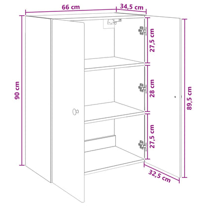 Wall-Mounted Cabinet 66 x 34.5 x 90 cm Engineered Wood