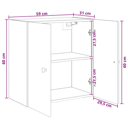 Wall-Mounted Cabinet 59 x 31 x 60 cm Engineered Wood Black