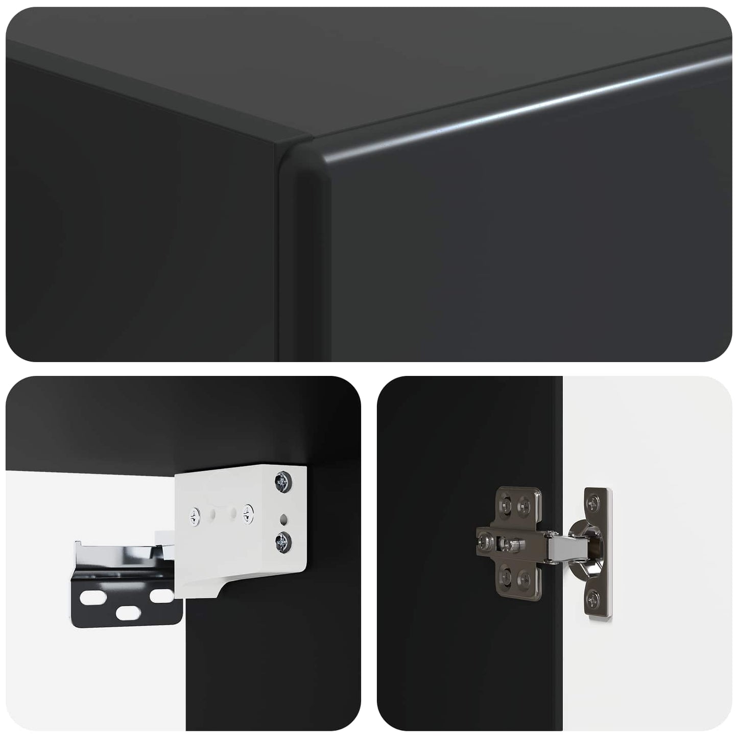 Wall-Mounted Cabinet Black 33 x 34.5 x 90 cm Engineered Wood