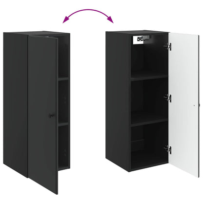 Wall-Mounted Cabinet 33 x 34.5 x 90 cm Engineered Wood Black