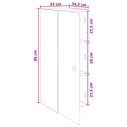 Wall-Mounted Cabinet 33 x 34.5 x 90 cm Engineered Wood