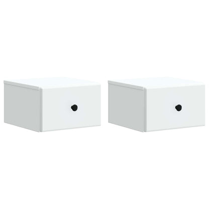 Wall-Mounted Bedside Cabinet 2 pcs White 34.5 x 33 x 20 cm