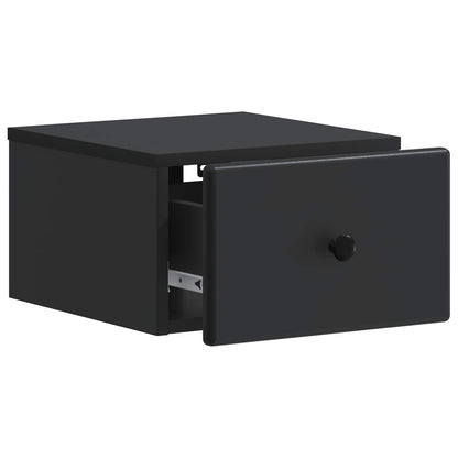 Wall-Mounted Bedside Cabinet Black 34.5 x 33 x 20 cm