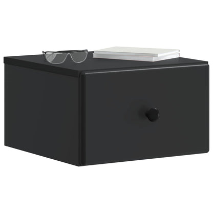 Wall-Mounted Bedside Cabinet Black 34.5 x 33 x 20 cm