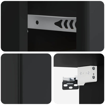 Wall-Mounted Bedside Cabinet 2 pcs Black 34.5 x 33 x 20 cm