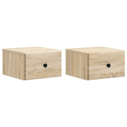 Wall-Mounted Bedside Cabinet 2 pcs Sonoma Oak 34.5 x 33 x 20 cm