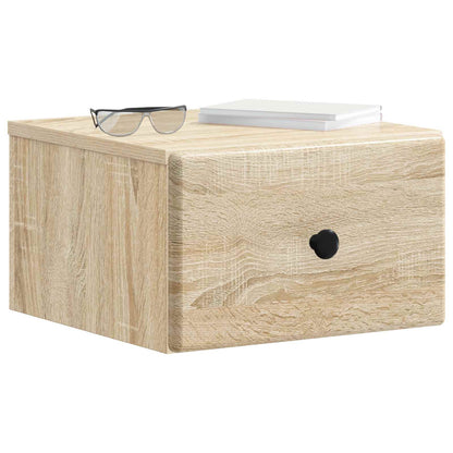 Wall-Mounted Bedside Cabinet 2 pcs Sonoma Oak 34.5 x 33 x 20 cm