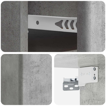 Wall-Mounted Bedside Cabinet with Drawer 2 pcs Concrete Grey