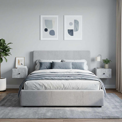 Wall-Mounted Bedside Cabinet 2 pcs Concrete Grey
