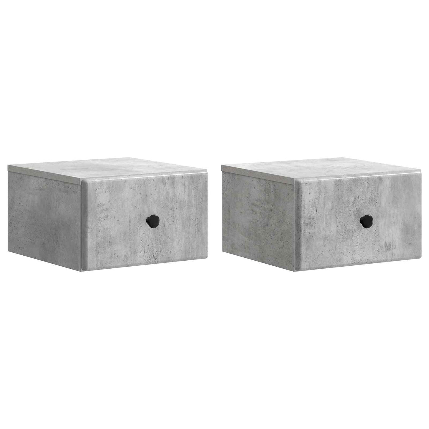Wall-Mounted Bedside Cabinet 2 pcs Concrete Grey