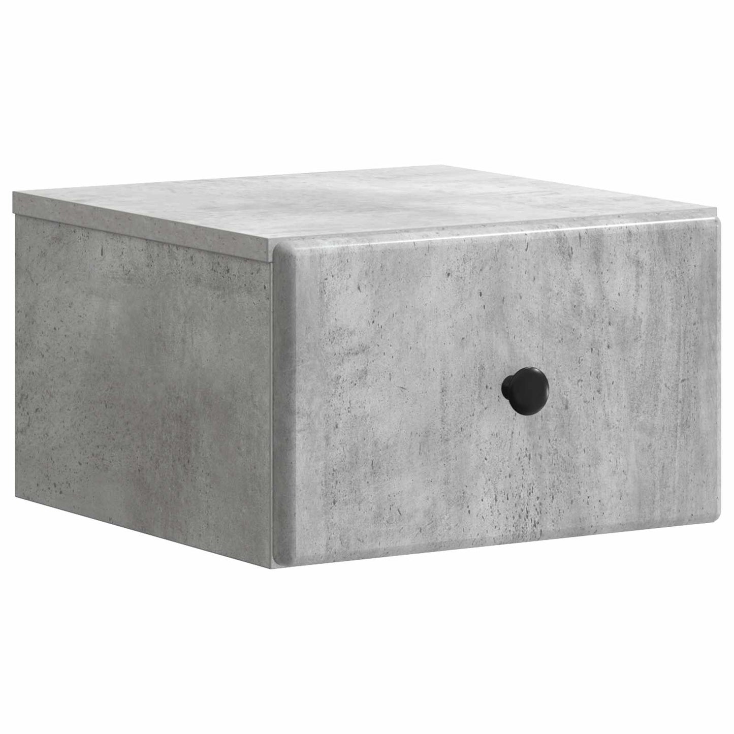 Wall-Mounted Bedside Cabinet with Drawer 2 pcs Concrete Grey