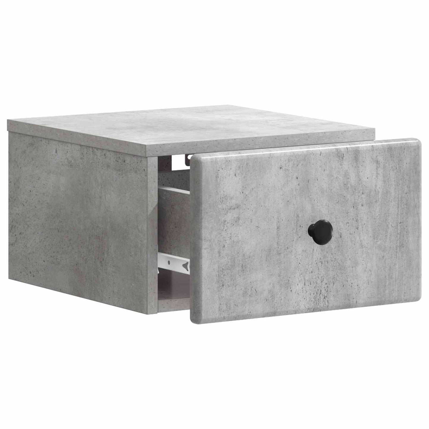 Wall-Mounted Bedside Cabinet with Drawer 2 pcs Concrete Grey