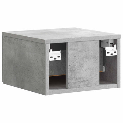 Wall-Mounted Bedside Cabinet with Drawer 2 pcs Concrete Grey