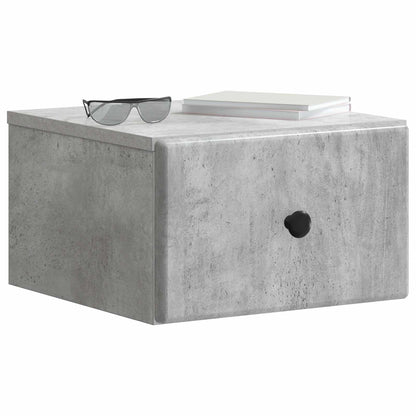 Wall-Mounted Bedside Cabinet with Drawer 2 pcs Concrete Grey