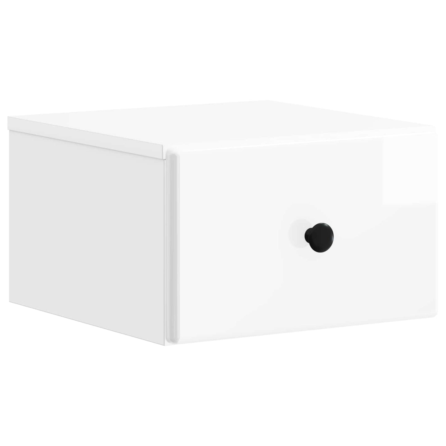 Wall-Mounted Bedside Cabinet High Gloss White 34.5 x 33 x 20 cm