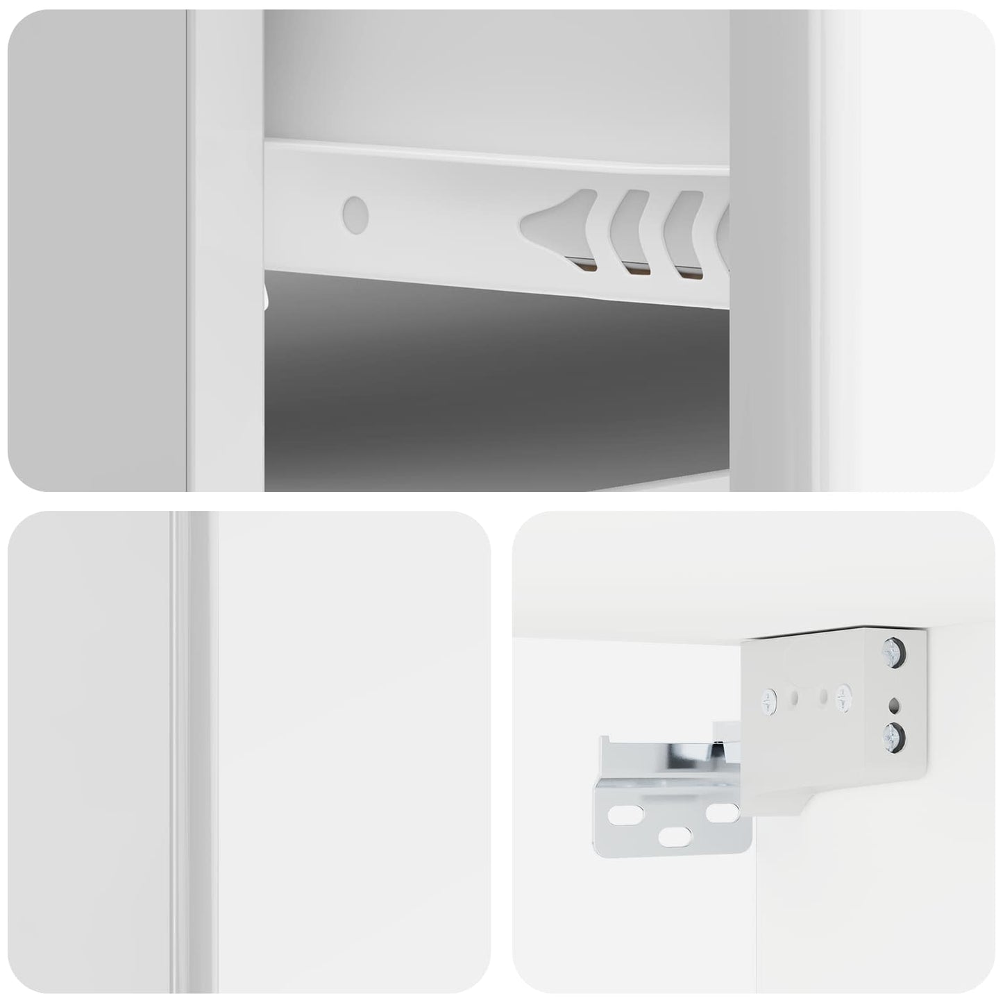 Wall-Mounted Bedside Cabinet with Drawer 2 pcs High Gloss White