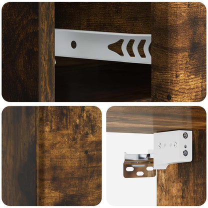 Wall-Mounted Bedside Cabinet Smoked Oak 34.5 x 33 x 20 cm