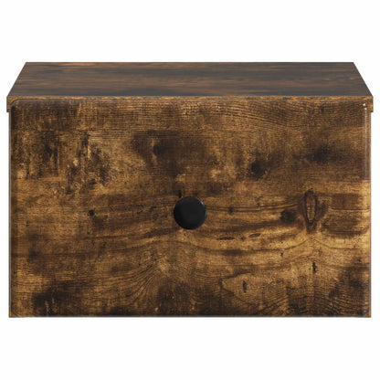 Wall-Mounted Bedside Cabinet Smoked Oak 34.5 x 33 x 20 cm