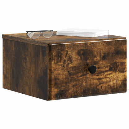 Wall-Mounted Bedside Cabinet Smoked Oak 34.5 x 33 x 20 cm