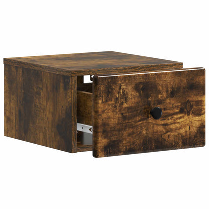 Wall-Mounted Bedside Cabinet 2 pcs Smoked Oak 34.5 x 33 x 20 cm