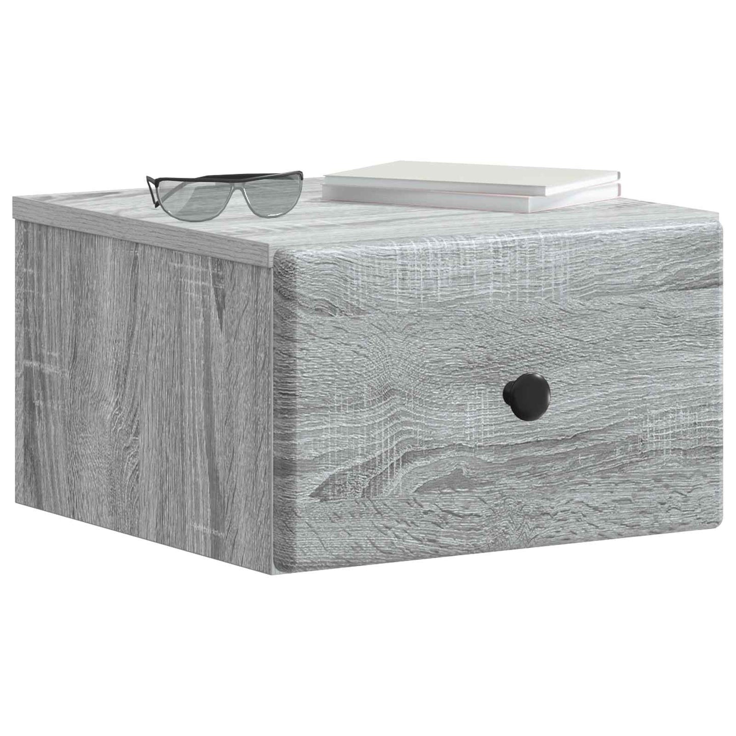 Wall-Mounted Bedside Cabinet Grey Sonoma 34.5 x 33 x 20 cm