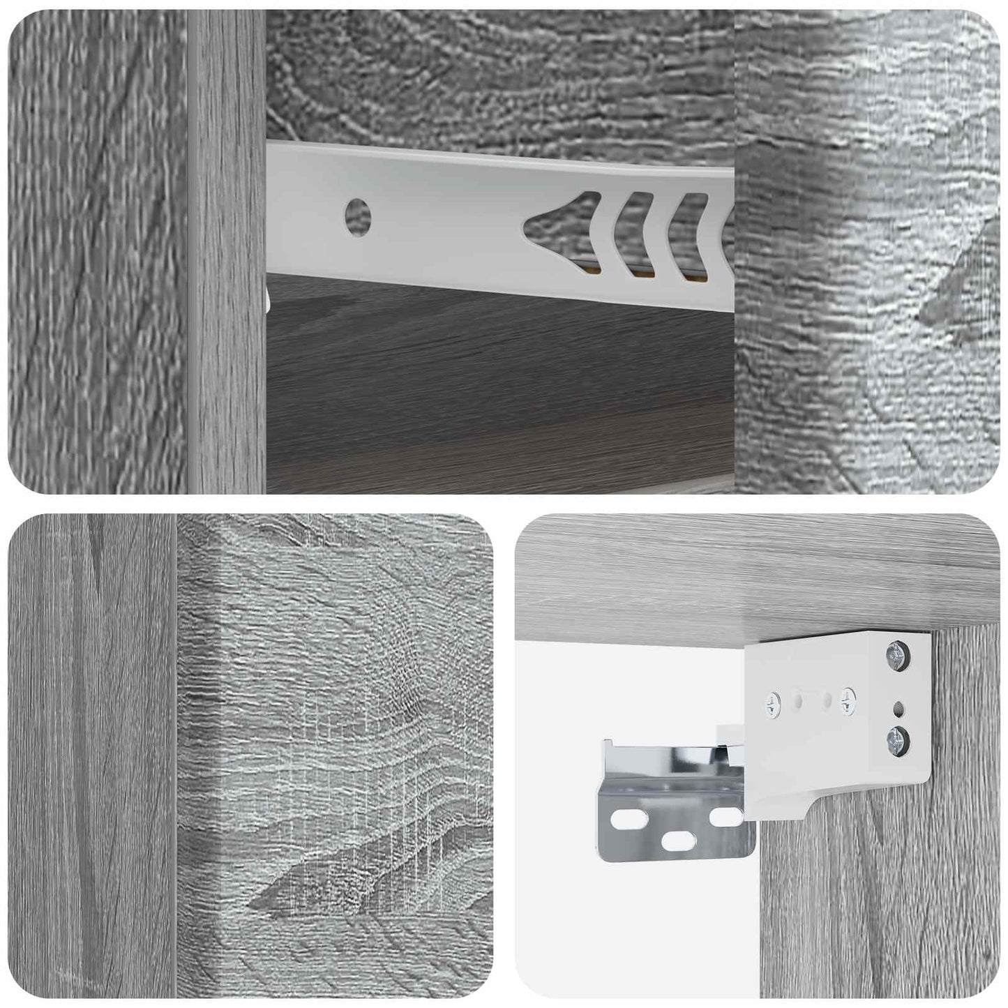 Wall-Mounted Bedside Cabinet 2 pcs Grey Sonoma