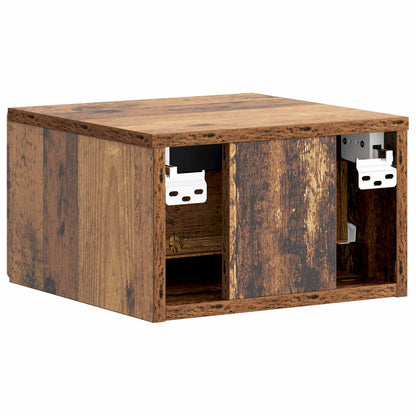 Wall-Mounted Bedside Cabinet Old Wood 34.5 x 33 x 20 cm