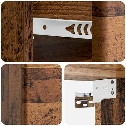 Wall-Mounted Bedside Cabinet 2 pcs Old Wood 34.5 x 33 x 20 cm