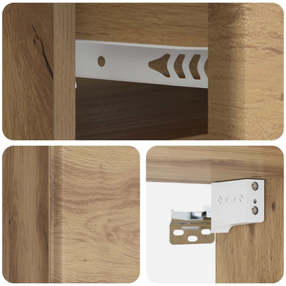 Wall-Mounted Bedside Cabinet 2 pcs Artisan Oak Engineered Wood