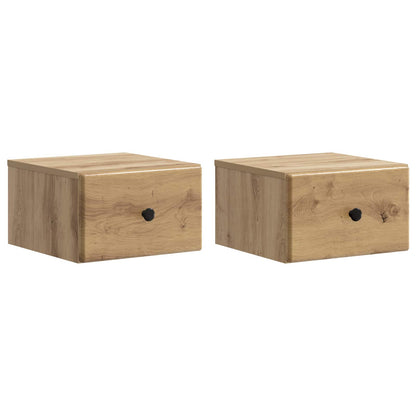 Wall-Mounted Bedside Cabinet 2 pcs Artisan Oak Engineered Wood