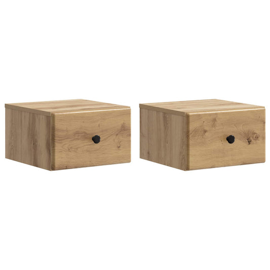 Wall-Mounted Bedside Cabinet 2 pcs Artisan Oak Engineered Wood