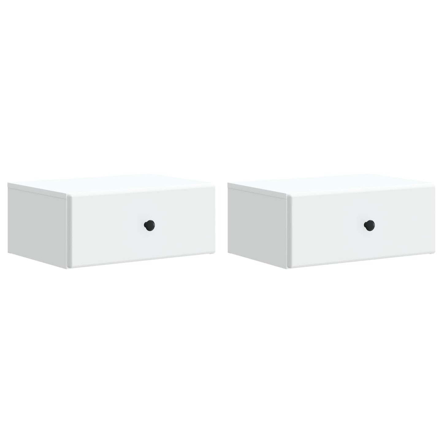 Wall-Mounted Bedside Cabinet 2 pcs White 49 x 34.5 x 20 cm