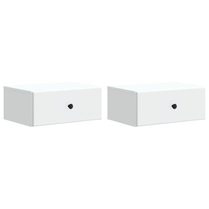 Wall-Mounted Bedside Cabinet 2 pcs White 49 x 34.5 x 20 cm