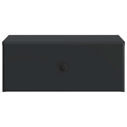 Wall-Mounted Bedside Cabinet Black 49 x 34.5 x 20 cm