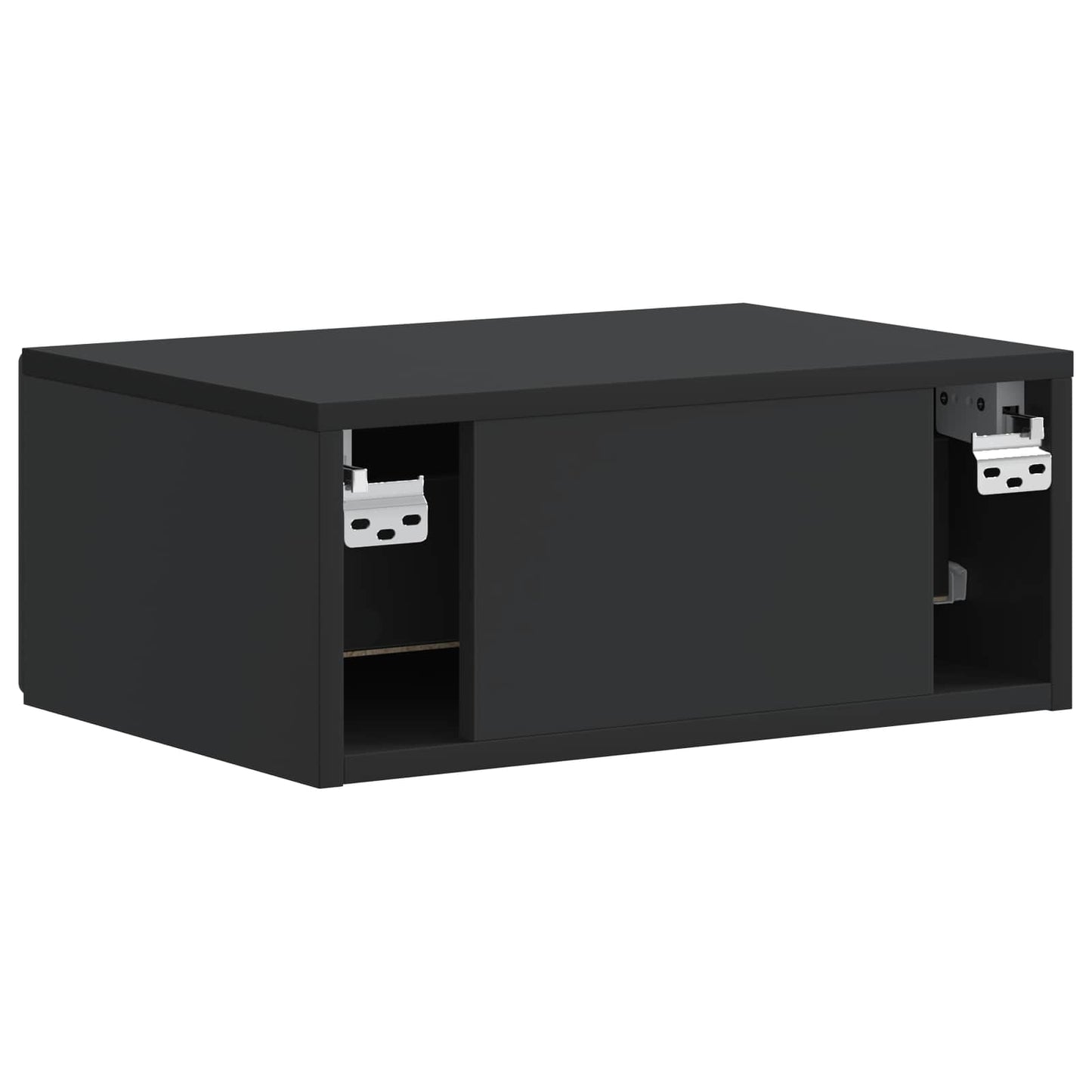 Wall-Mounted Bedside Cabinet 2 pcs Black 49 x 34.5 x 20 cm