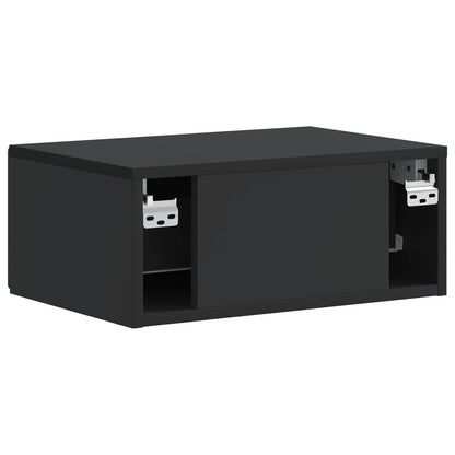 Wall-Mounted Bedside Cabinet 2 pcs Black 49 x 34.5 x 20 cm
